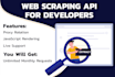 provide web scraping API for developers