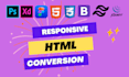 convert figma to html, xd to html, psd to html bootstrap responsive