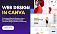 professional website design in canva, editable designs, custom template