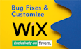 customize your wix site,fix bugs and solved problems