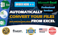 automatically convert your csv, xml, text, json, excel files