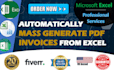 automatically generate PDF invoices from excel with macros
