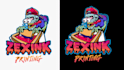 design trippy psychedelic style logo