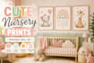 create cute printable nursery wall art for kids room decor