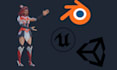 rig your 3d character in blender for animation,unreal ,unity