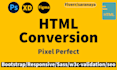 convert figma to html, xd to html, psd to html bootstrap css