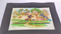 create acrylic painting with needlepoint embroidery art and ship to you
