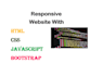 create response website in html css javascript react nodejs nextjs