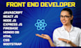 develop web front end javascript react js HTML CSS and responsive website