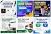 do canva design, social media posts, data entry, SEO writing and tranlation