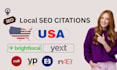 build manual USA local SEO citations from brightlocal and yext