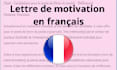 écrire une lettre de motivation en francais