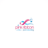 design classic pink ribbon pool cleaning logo