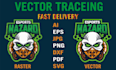 vector tracing, redraw, vectorize images, logo to vector