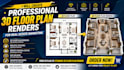 create professional 3d floor plan renders for real estate marketing