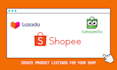 create a professional product listings in shopee, tokopedia, lazada
