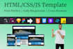 convert PSD xd figma and sketch design into HTML CSS js template