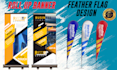 feather flag design, billboard ads and roll up banner design