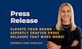 write your press release in german or english