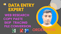 virtual assistant, data entry ,web research and copy paste