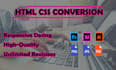 convert psd to responsive website using html tailwind css