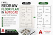 redraw floor plan in autocad from PDF, sketch, image or blueprint