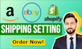 setup shopify shipping settings and shopify tax set up