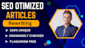 do SEO friendly content writing or article rewriting