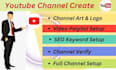 create, setup, design a logo, art to youtube channel