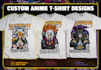 design custom anime t shirt and hoodie for your clothing brand