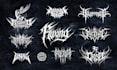 create black metal, death metal, gothic font logo