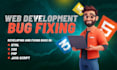 develop, fix bugs in your HTML, CSS, javascript, PHP website