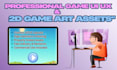 design modern game UI UX and dynamic 2d game art