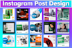 create instagram post template, social media post design, facebook, ig, fb post