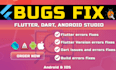 fix bugs and errors in your flutter app, dart and android studio