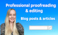 proofread and edit blog posts and articles