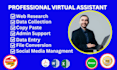 be professional virtual assistant for lead generation typing copy paste any task