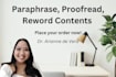 paraphrase, proofread, reword content