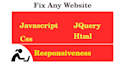 fix HTML, CSS, javascript and jquery bugs