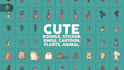make a cute sticker plants, emoji, animals, objects