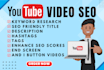 do youtube video SEO, title, description, tags, and hashtags