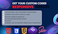 build custom html css javascript and bootstrap responsive websites reactjs