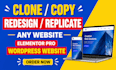 copy clone, duplicate website, redesign wordpress,  replicate wordpress website