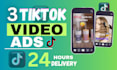 create viral tik tok video ads, facebook ads, dropshipping tiktok ads