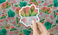 create a cute watercolor sticker for you
