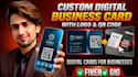 create custom digital business card with logo and qr code