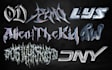 create grunge, y2k, chrome logo for your brand