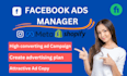 be your shopify facebook ads manger and run ads