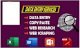 do data entry, copy paste, web research and product listing