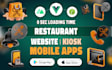 build food or restaurant website, kiosk, mobile app development for android, ios